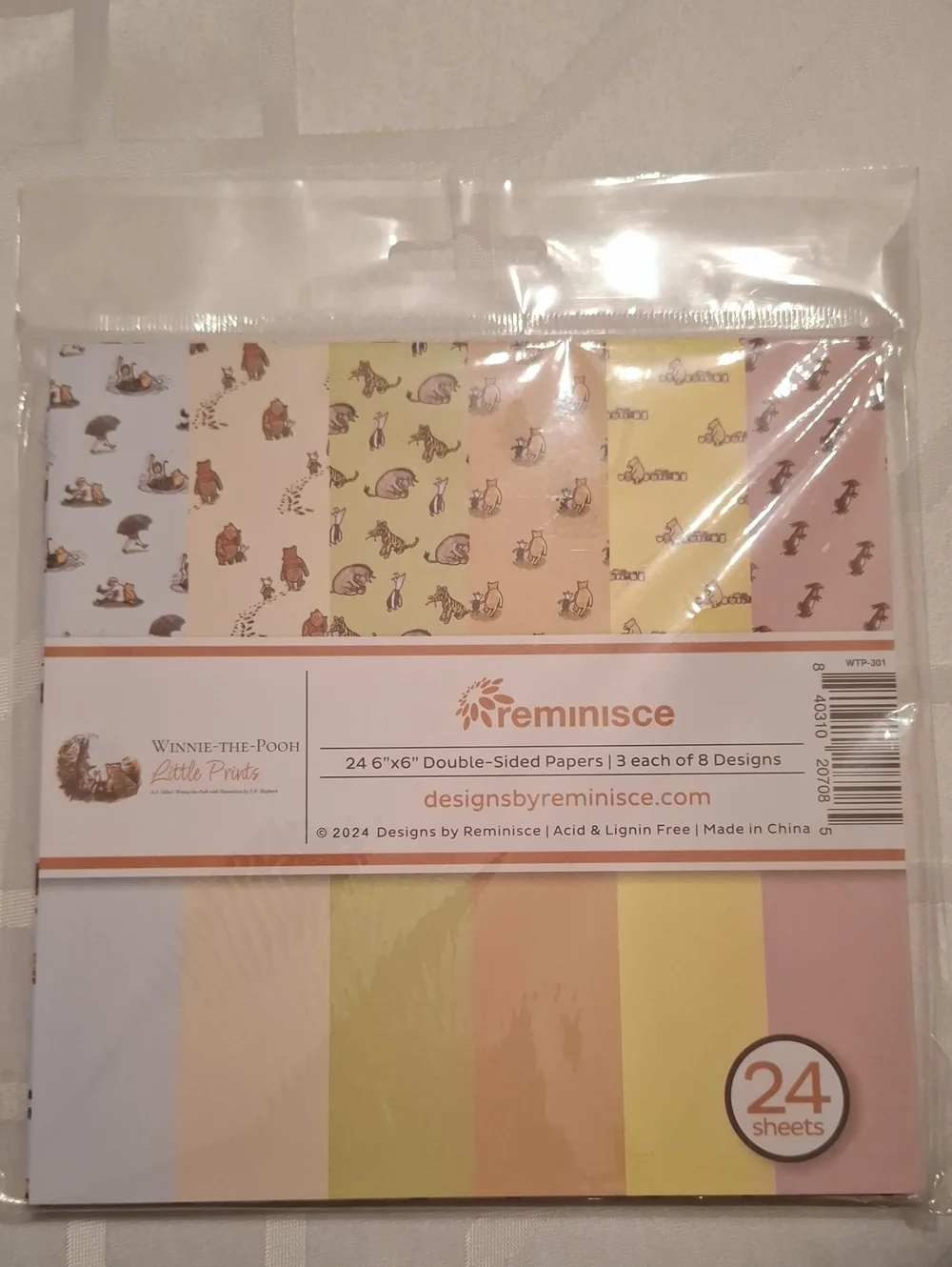 Winnie The Pooh Little Prints 6 X 6 Paper Pack, 24 Double Sided Papers, NIP